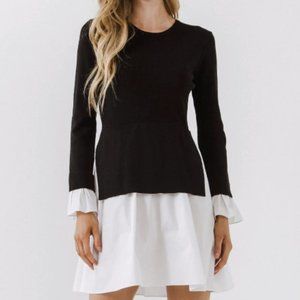 English Factory Mixed Midi Mini Dress